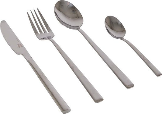Bo-Camp - Set de couverts - acier inoxydable - 16 pièces - 4 personnes - Silver