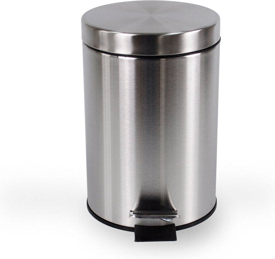 BRASQ Poubelle à pédale 3 litres - acier inoxydable - PB103 - Poubelle à pédale amovible - Poubelle - Corbeille à papier - Poubelle - Salle de bains ou toilettes
