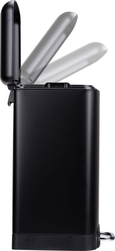 Dirt Devil Pedal bin 6 litres - Poubelle de salle de bain - acier inoxydable - Noir