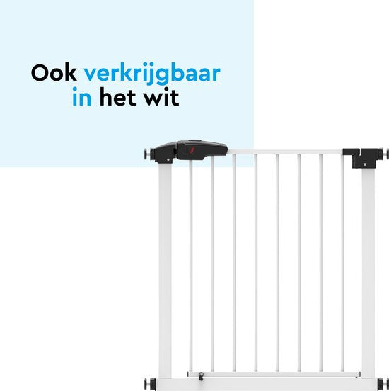 BRASQ Barrière d'escalier sans perçage - Barrière de sécurité - Barrière pour enfants avec extension - 75 à 93 cm - Extensible - Fixation par pince - Métal - Barrière pour chiens - Noir