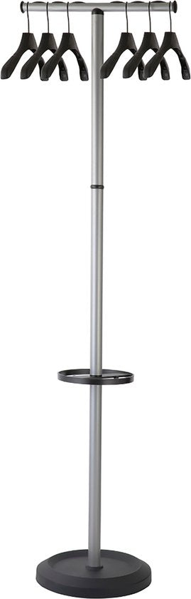 BRASQ Porte-manteau Stockholm CS500 - Porte-manteau sur pied avec 6 cintres + porte-parapluie - Noir
