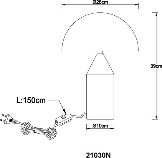 Globo - lampe à poser - ATOMA - acier - métal - Ø 28cm - E27 - 21030N