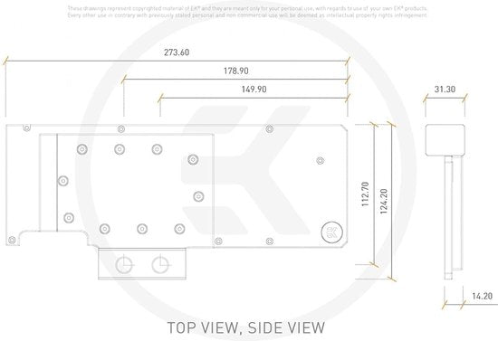 EKWB - EK-Quantum Vector XC3 RTX 3080/3090 Active Backplate, D-RGB, Plexi