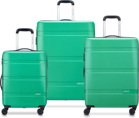 Delsey Paris x United Colors Of Benetton - Set de valises Now - 3 pièces - Bagage à main 34L + bagage à main 65L et 93L - Vert