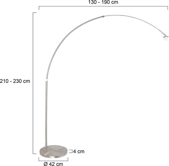 Lampes au sol Lampe à arc en acier Sparkled Light 7268ST hauteur extensible et inclinable Steinhauer