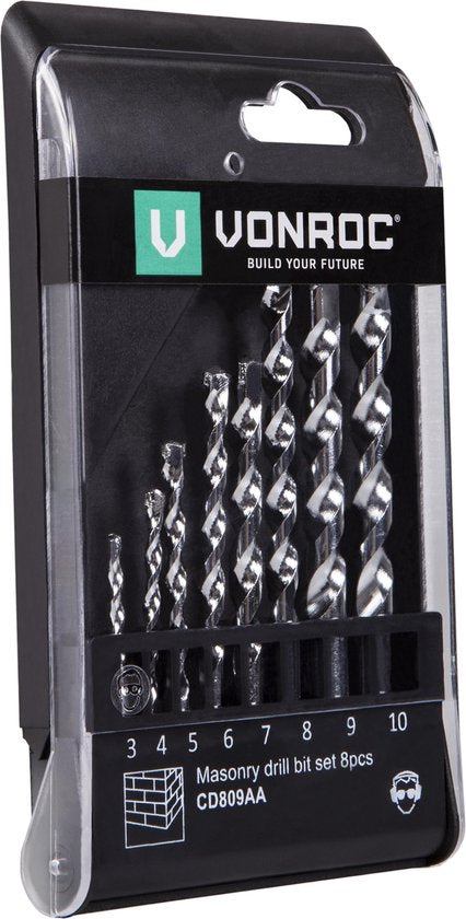 VONROC Jeu de mèches pour pierres - 8 pièces - Ø3-10MM