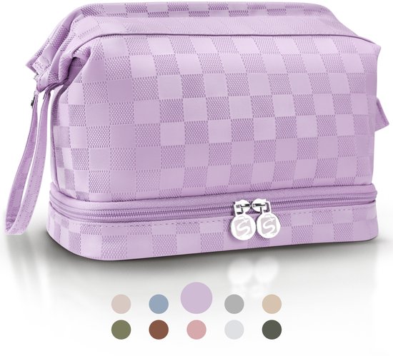 Skycases Travel Essentials - Trousse de toilette et de maquillage - Imperméable et compacte - Convient pour le voyage et l'usage quotidien - Unisexe - Violet