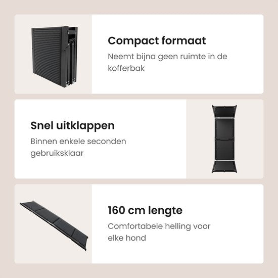 Planche de marche pour chien pour voiture - Marchepied pliable pour chien - Avec antidérapant - 160 cm