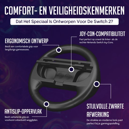 Controlla - Accessoires adaptés à la Nintendo Switch 2 - Jeu de poignées Joy Con pour Nintendo Switch 2 - Manette et volant