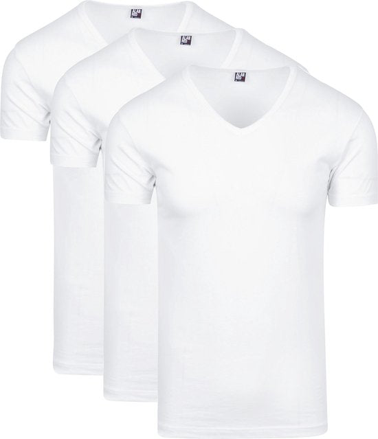 Alan Red Oklahoma T-shirt Stretch - Col en V - Blanc - Taille XXL - 93% coton
