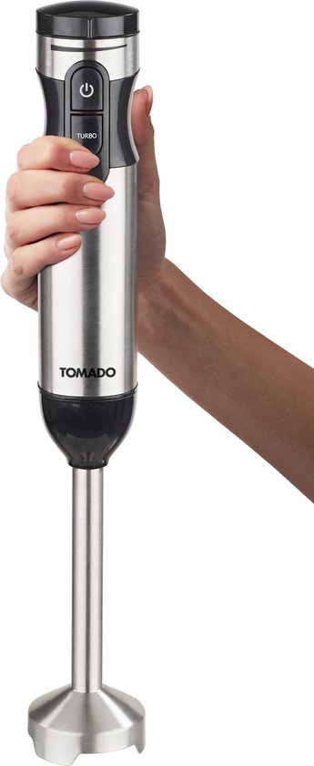 Tomado TSB9001B - Set mixeur plongeant - Hachoir et tasse à mesurer - Fouet - 1000W - 2 vitesses - acier inoxydable