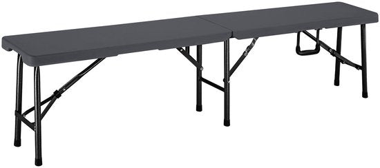 Casaria Lot de 2 bancs à bière - pliable 8 personnes 183cm- Anthracite