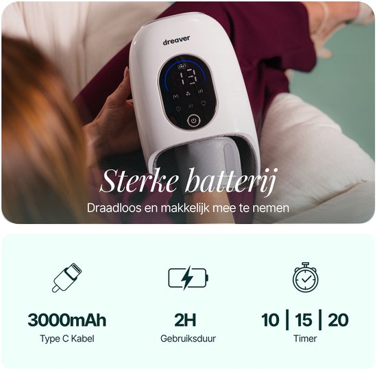 Dreaver Hand Massager Pro - Appareil de massage pour les mains - Rhumatisme/RSI/Artrose et douleurs articulaires - Réflexologie des mains - Sans fil