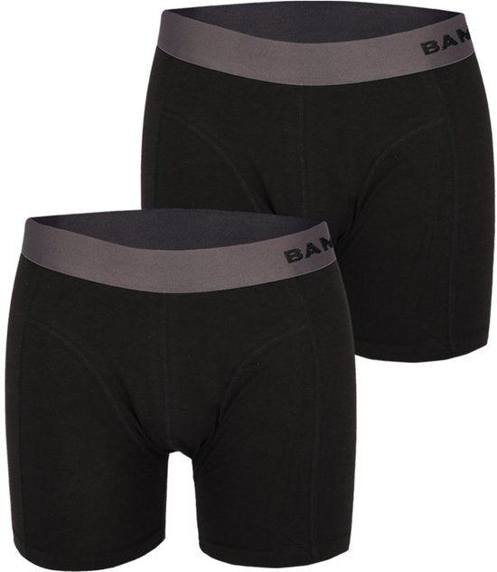 Bamboo - Boxer Hommes - Bambou - 2 Pièces - Noir/Gris - XXL - Sous-vêtements Hommes - Sous-vêtements Hommes - Boxer - Boxer Bambou pour Hommes