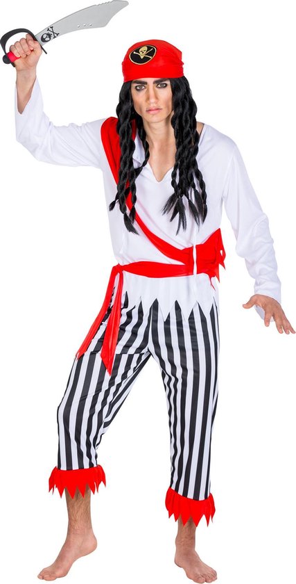costume homme pirate capitaine borgne Henry S dressforfun - déguisement halloween - fête de carnaval - blanc - rouge