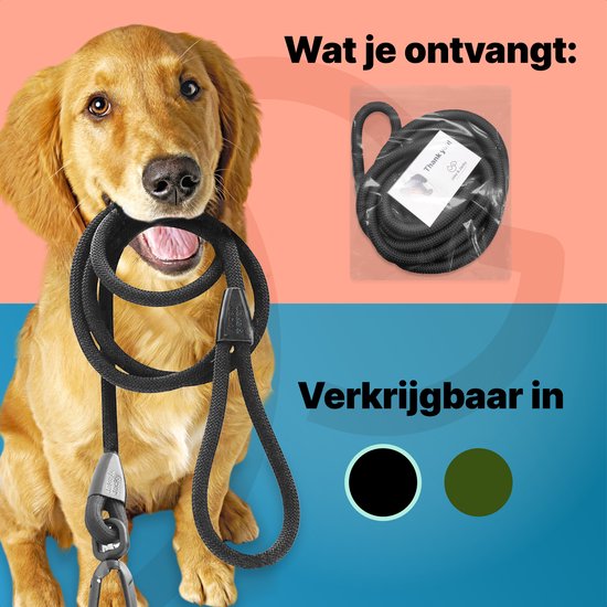 Laisse pour chien Jake and Jacky 3 mètres - Laisse pour chien - Ligne de course - Noir