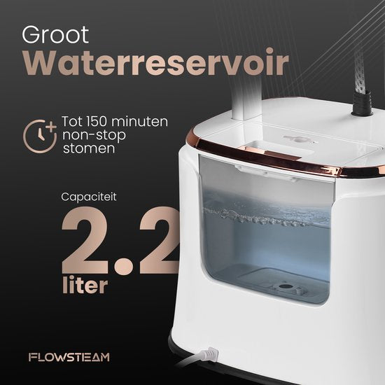 FLOWSTEAM® PRO Défroisseur à linge - Défroisseur à main - Nettoyeur vapeur - Défroisseur à linge - 150 minutes de vapeur - Cordon de 2,5 m - Blanc