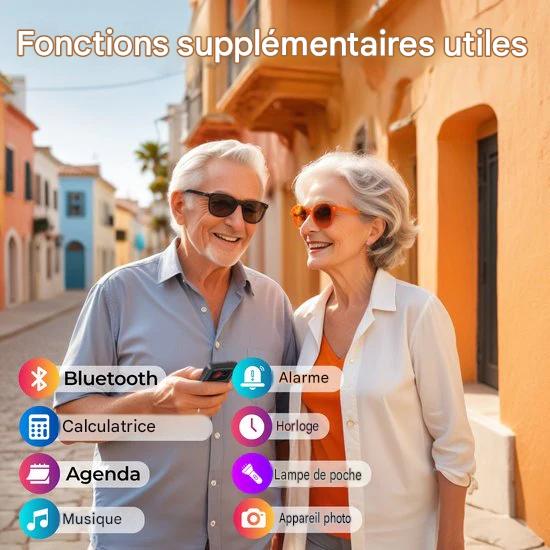 Denver Seniors Téléphone Mobile 4G - Grandes touches - Bouton SOS - Support de charge - GSM - Simlock-free - Bluetooth - BAS24600L