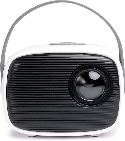 QLT TV Projector - Mini Beamer avec source lumineuse LED - Résolution 800 x 480 Pixels - 16:9 - Distance de projection 1 à 4 mètres - Avec télécommande - Blanc