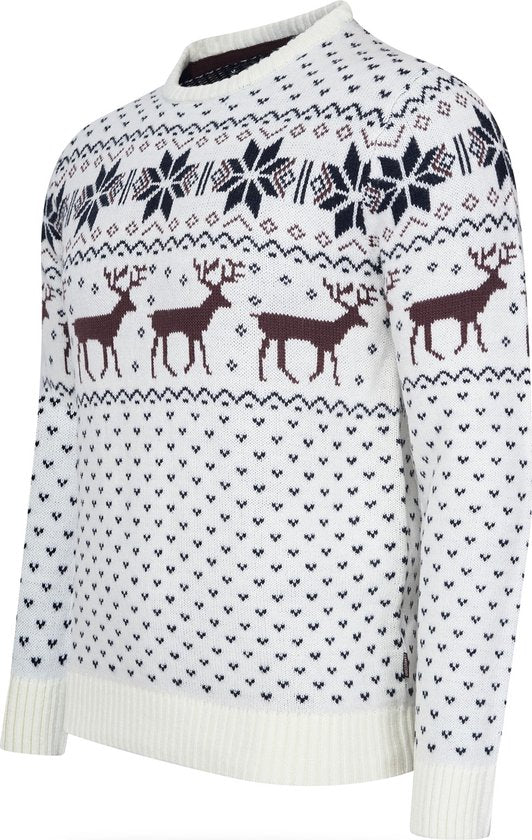 Cappuccino Italia - Pull norvégien pour homme - Blanc - Taille M