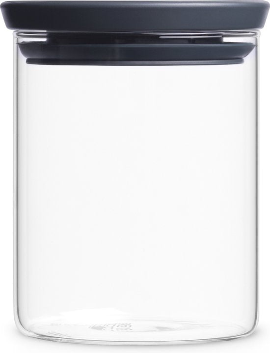 Brabantia Pots de stockage - Empilables - 2x 0.3 l & 2x 0.6 l - Gris foncé