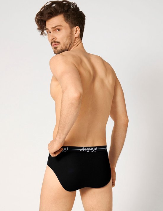 sloggi Start Midi 2-Pack Briefs - Hommes - Coton/Elastane - Taille régulière - Bande élastique - Noir - Taille XL