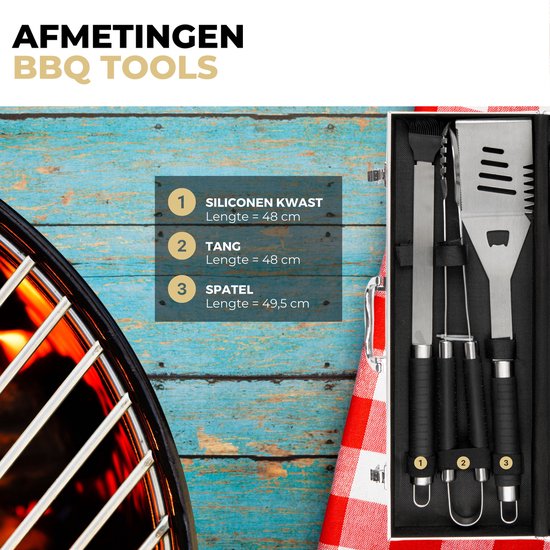 Ozocozy - Accessoires pour barbecue - 10 pièces - Outils pour barbecue - Gants pour barbecue - Boîtier en aluminium - Cadeau pour homme