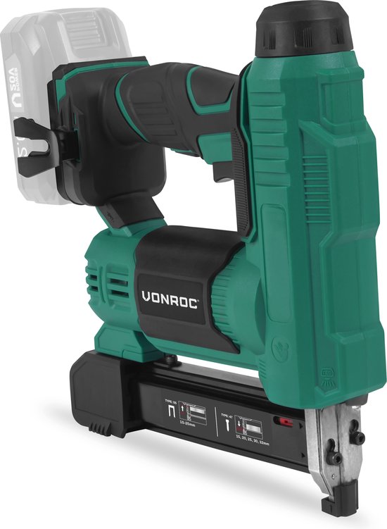 VONROC - VPower 20V - 1000 agrafes et 1000 clous - Sans batterie ni chargeur