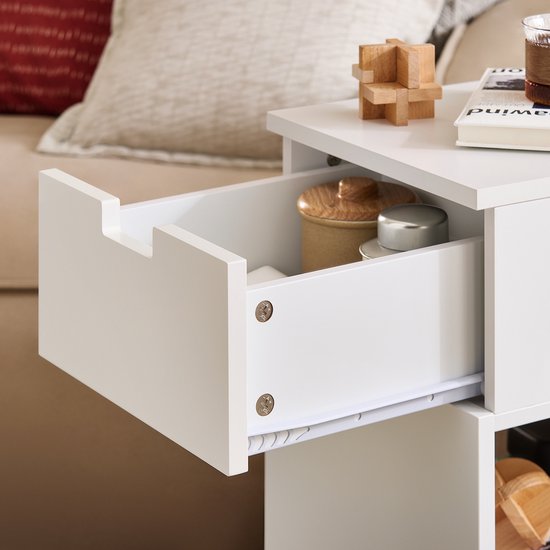 SoBuy FBT134-W Armoire à imprimante - Armoire de rangement de bureau blanche avec 4 roulettes