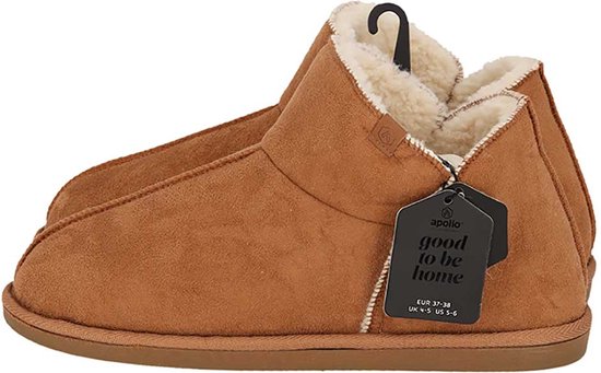 Chaussons Apollo en daim cognac pour femme - Taille 39/40