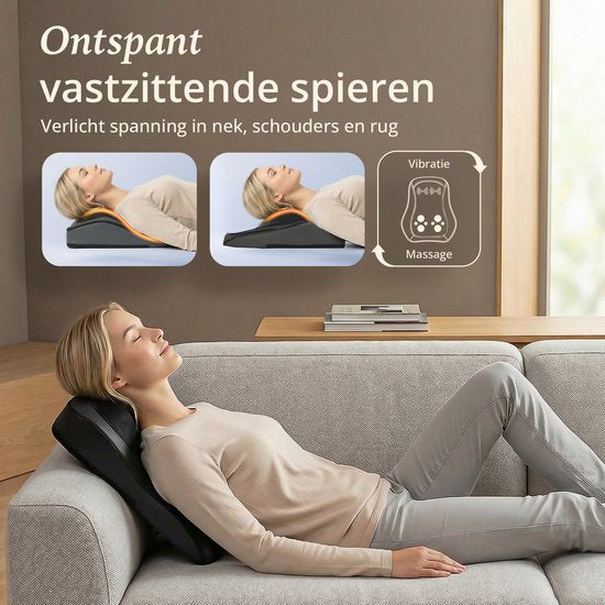 Coussin de massage Lifeproducts pour la nuque et le dos - Appareil de massage pour la nuque - Massage du dos - Appareil de massage Shiatsu pour la nuque avec fonction chauffante et fonction vibrante