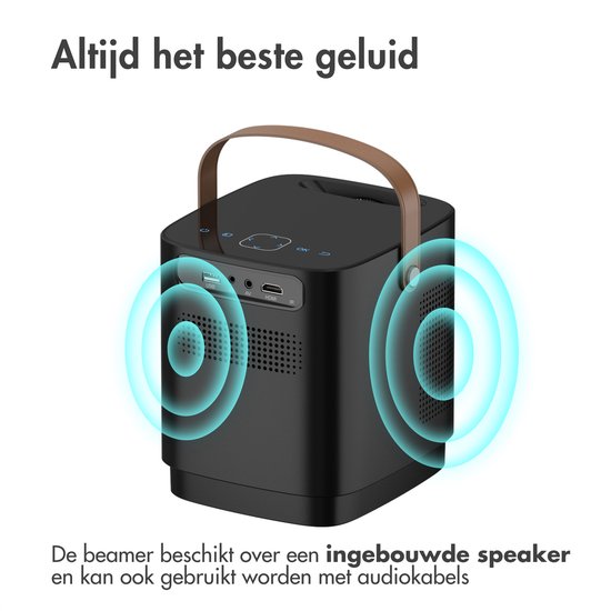 iMoshion Portable Beamer - Mini Beamer / Projecteur Full HD - Streaming via WiFi - Noir