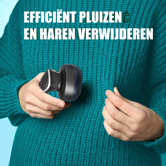 Heevey Electric Lint Remover - Detangler - Tondeuse à peluches - Sans fil et rechargeable - Detangler - 2 lames supplémentaires