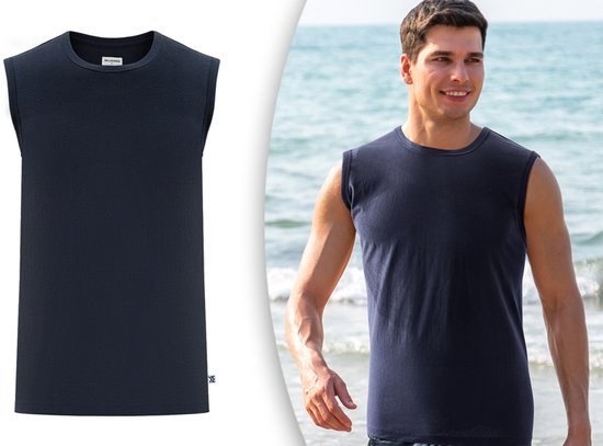 Milanoro - XL - T-shirt sans manches - Bleu foncé