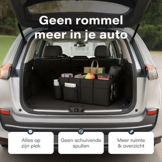 Organisateur de coffre - Compact et spacieux - Accessoires de voiture - Boîte de rangement pour siège auto - Pour siège arrière - Noir - Luft