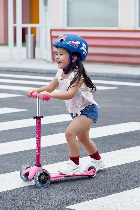 Trottinette pour enfants Mini Micro Deluxe LED lavande - guidon réglable.