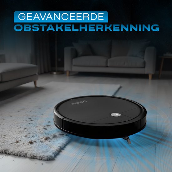 Powell Robot Aspirateur - Robot Aspirateur avec Fonction Mopping - Robot Aspirateur avec Station de Charge - Robot Aspirateur - Mopping Robot - Noir