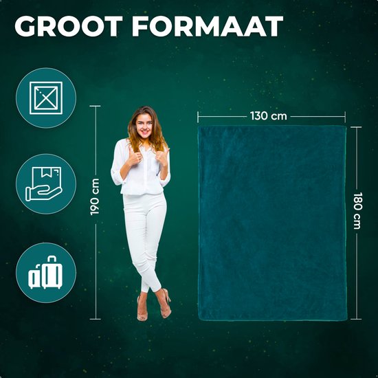 Couverture chauffante électrique XL - KRAFT - 180 x 130 cm - Vert