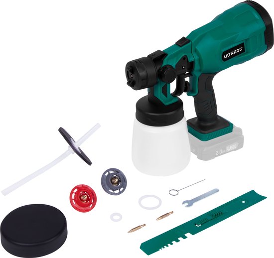 VONROC Accu pulvérisateur de peinture - VPower 20V - Sans batterie ni chargeur - Capacité 800 ml - Accessoires inclus