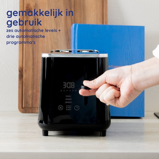 Grille pain - Safecourt - Toaster - 6 niveaux de chaleur - 2 fentes extra-larges - 920W - Noir