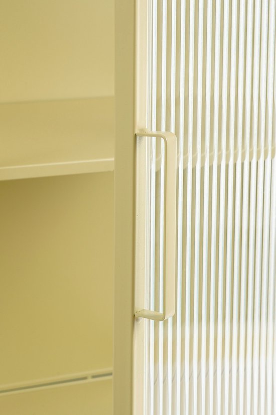 Mica Decorations Clifton Meuble de rangement avec portes - L38 x L35 x H90 cm - Métal - Beige