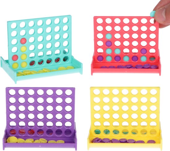 Partizzle 24x Mini jeux de quatre - Jeu de société/jeu de voyage/casse-tête - Cadeaux pour la famille - Petits jeux de Grabbelton - Cadeaux pour les enfants et les adultes
