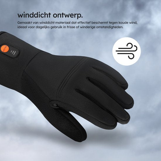 Gants chauffants - Light M - 3 réglages - Gants électriques - Résistant à l'eau et au vent - Gants chauffants rechargeables - Noir - Saaf Comfort