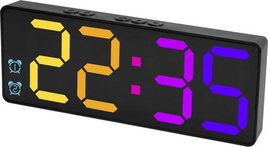 Nuvance - Réveil numérique - Réveil numérique - Réveil pour enfants et adultes - Réveil de voyage - Chambre à coucher - Réveil Led numérique - Réveil - Couleur noire