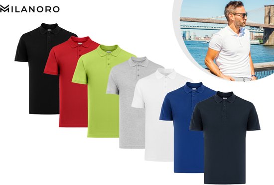 Milanoro - 2XL - Polo - Homme - Bleu marine