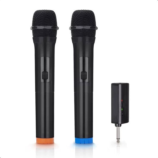 Tech Essentials Microphone sans fil - 2 pièces - Récepteur USB-C - Karaoké - ASMR - Studio - Convient à la boîte de fête - Jack 3,5-6,3 mm