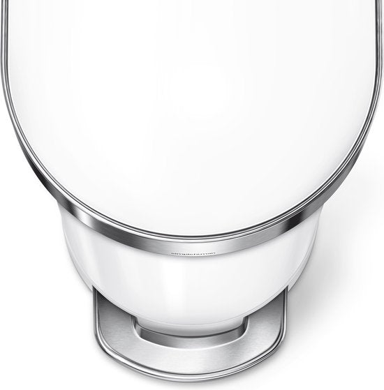 Simplehuman Poubelle - Slim - 45 l - Blanc - acier inoxydable