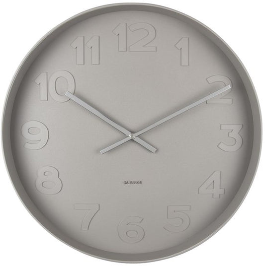 Karlsson Horloge murale Mr. Grey - Gris - Ø51cm - Horloge murale