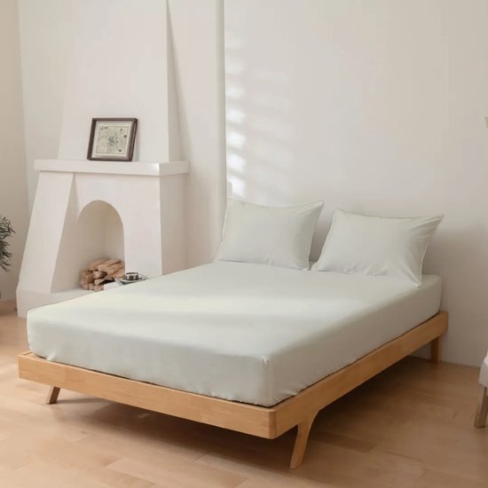 Drap-housse en coton Senzatione Ecru - 090x200+30