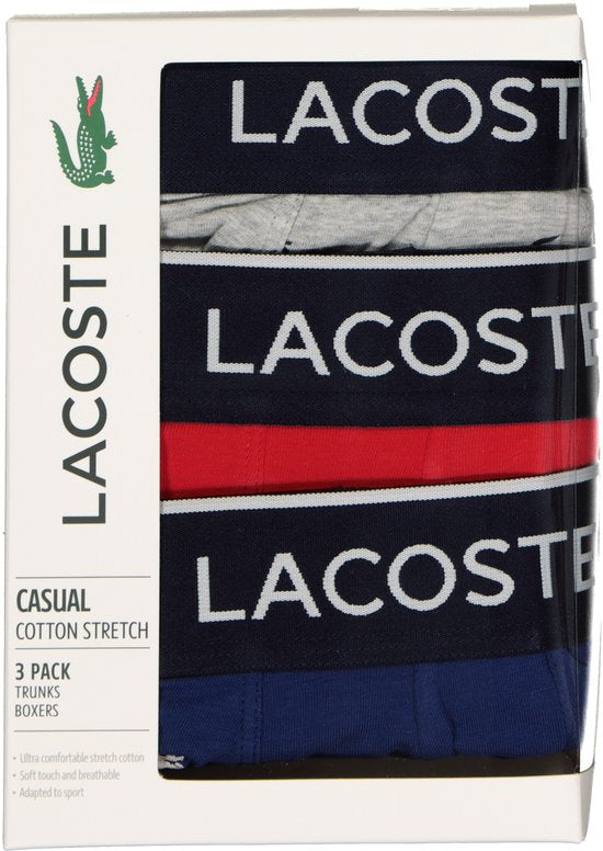 Lacoste Hommes 3-pack Trunk - Methylene/Silver Chine - Taille XL